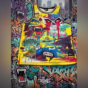 Men’s Graffiti Graphic Mesh Tank Top - Multicolor